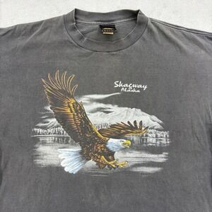 Vintage Prairie Mountain Shirt Mens XL Black Eagle Skagway Alaska Single Stitch